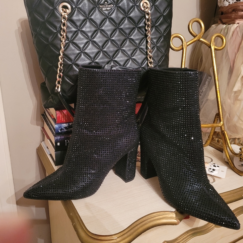 MIX NO 6.   Black Beaded booties.